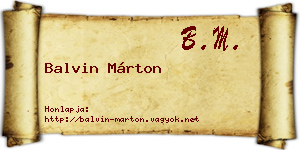 Balvin Márton névjegykártya